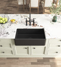 Inch White Farmhouse Sink Deep Apron Sink Undermount Farmhouse Kitchen Sink Single Farm Sink Matt Black Fireclay