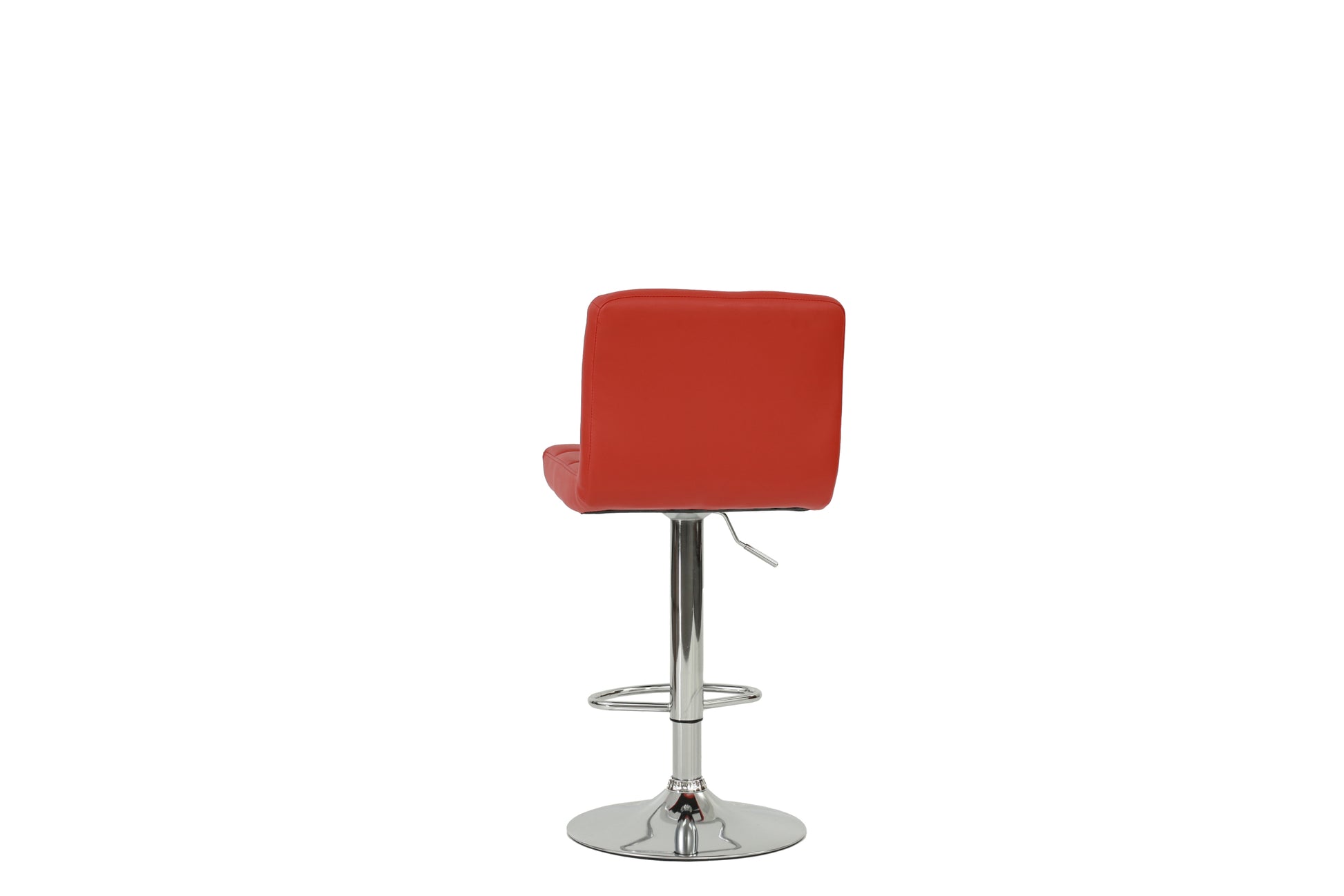 Bar Stool In Red, Chrome Red Leather