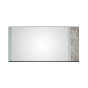 72X 36Inch Led Mirror Bathroom Vanity Mirror With Back Light, Wall Mount Anti Fog Memory Large Adjustable Vanity Mirrornatural Stone Decoration Decoration Follows Led Changes Matte Black Aluminium