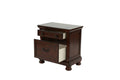 Nightstand In Antique Cherry Dark Brown Wood