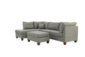 3 Pc Sectional In Gray Gray Fabric