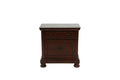 Nightstand In Antique Cherry Dark Brown Wood