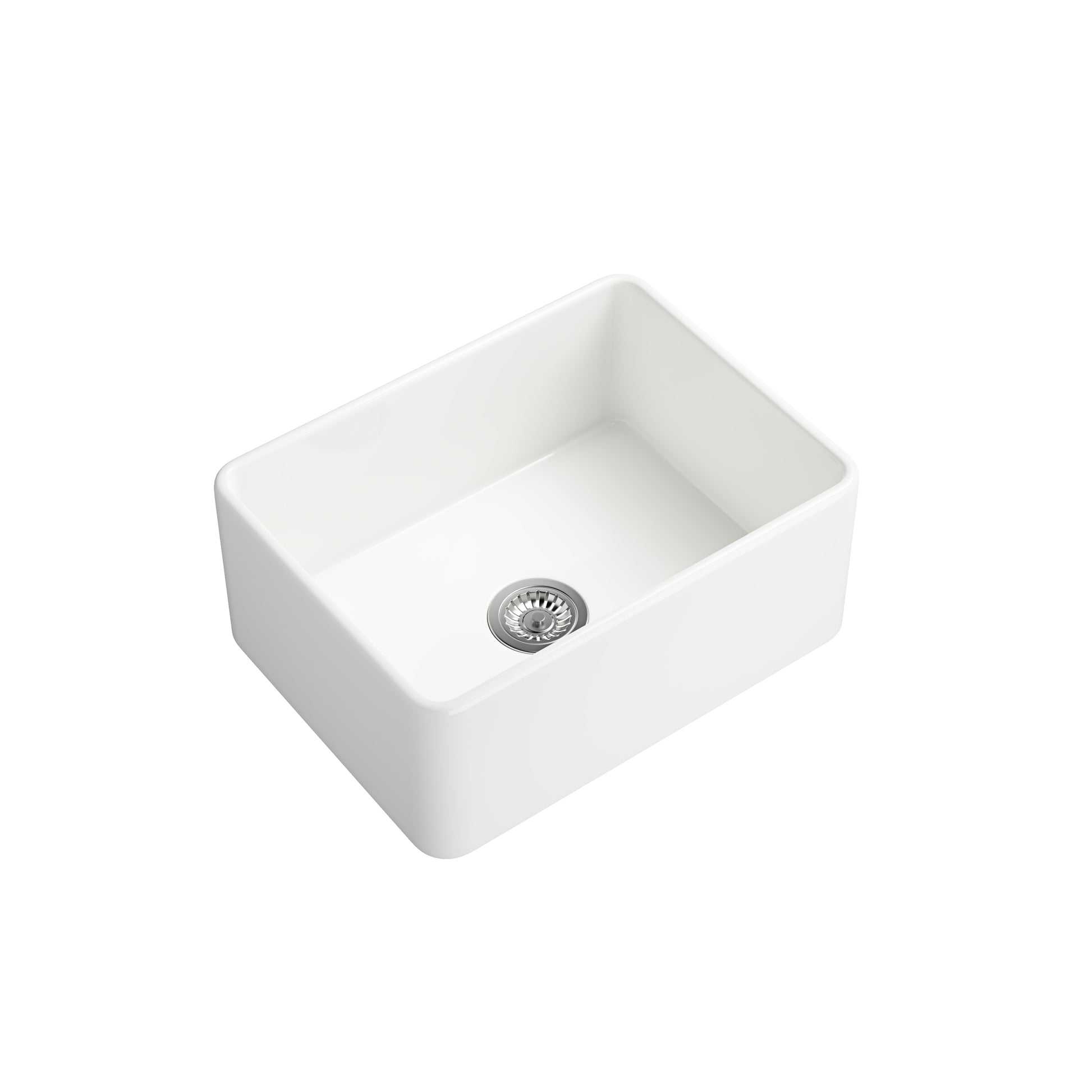 Farmhouse Apron Front White Ceramic Kitchen Sink White Fireclay