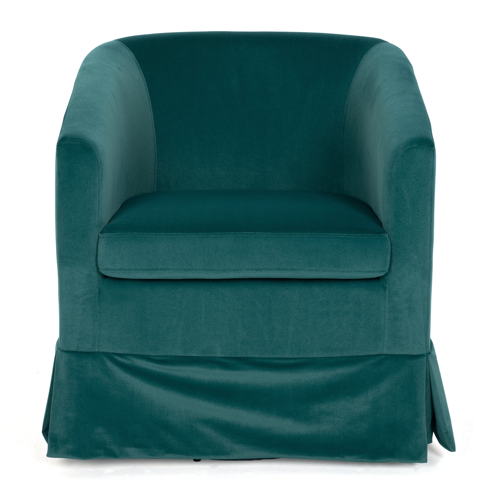 27.36" Wide Swivel Chair Green Polyester