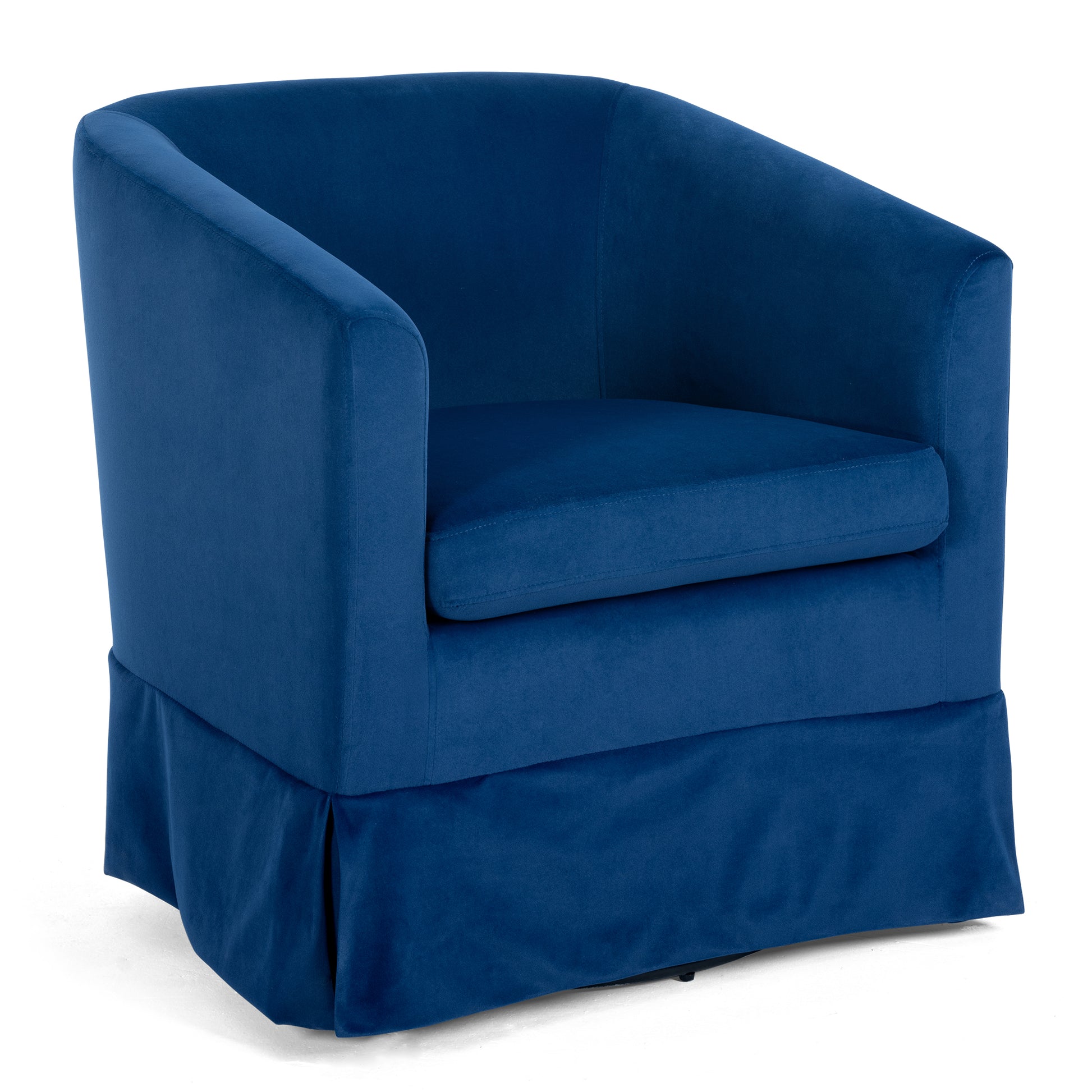 27.36" Wide Swivel Chair Blue Polyester