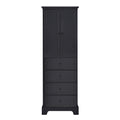 Storage Cabinet with 2 Doors and 4 Drawers for black-mdf