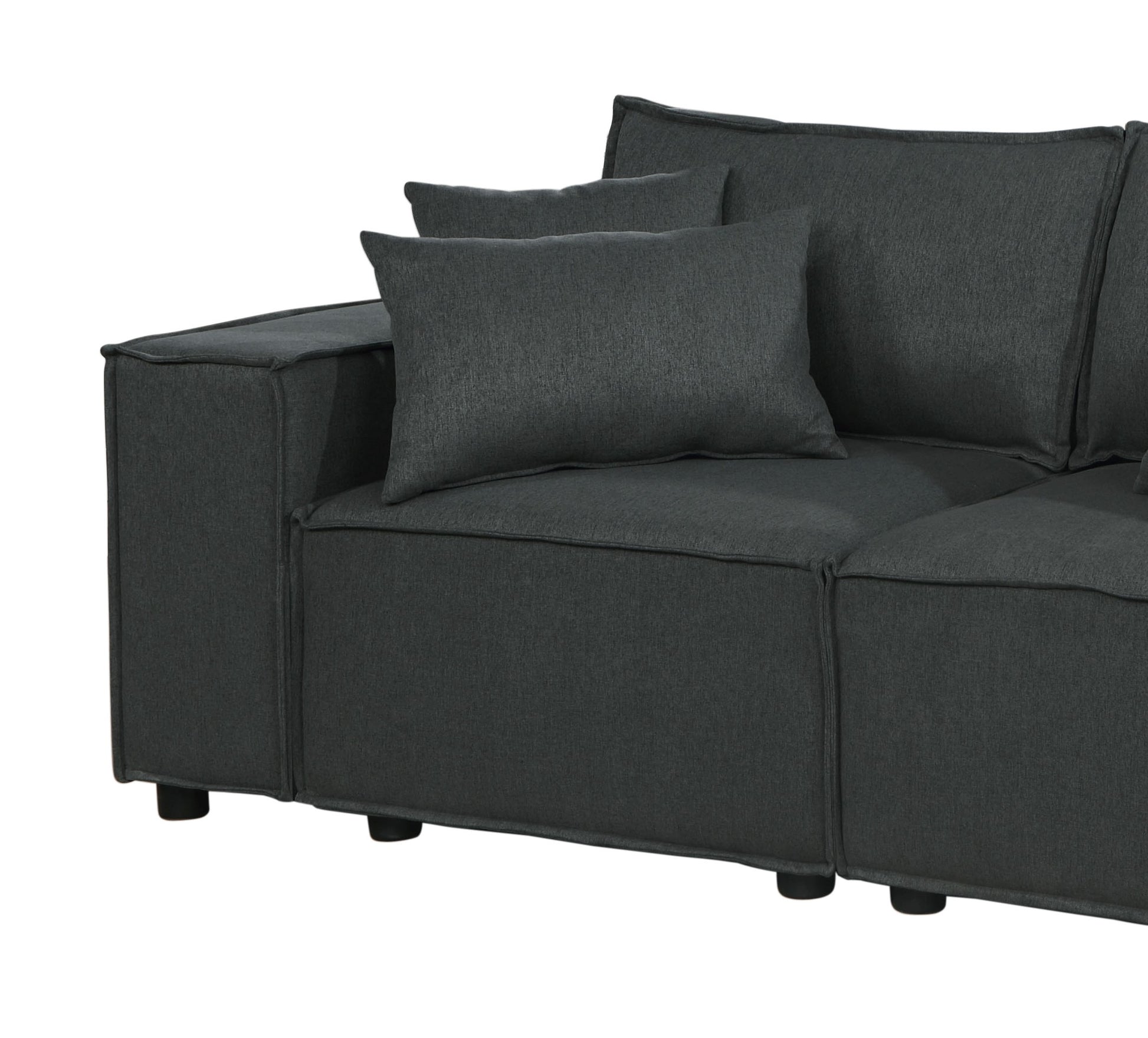 Elson 76" Loveseat In Dark Gray Linen Dark Gray Linen