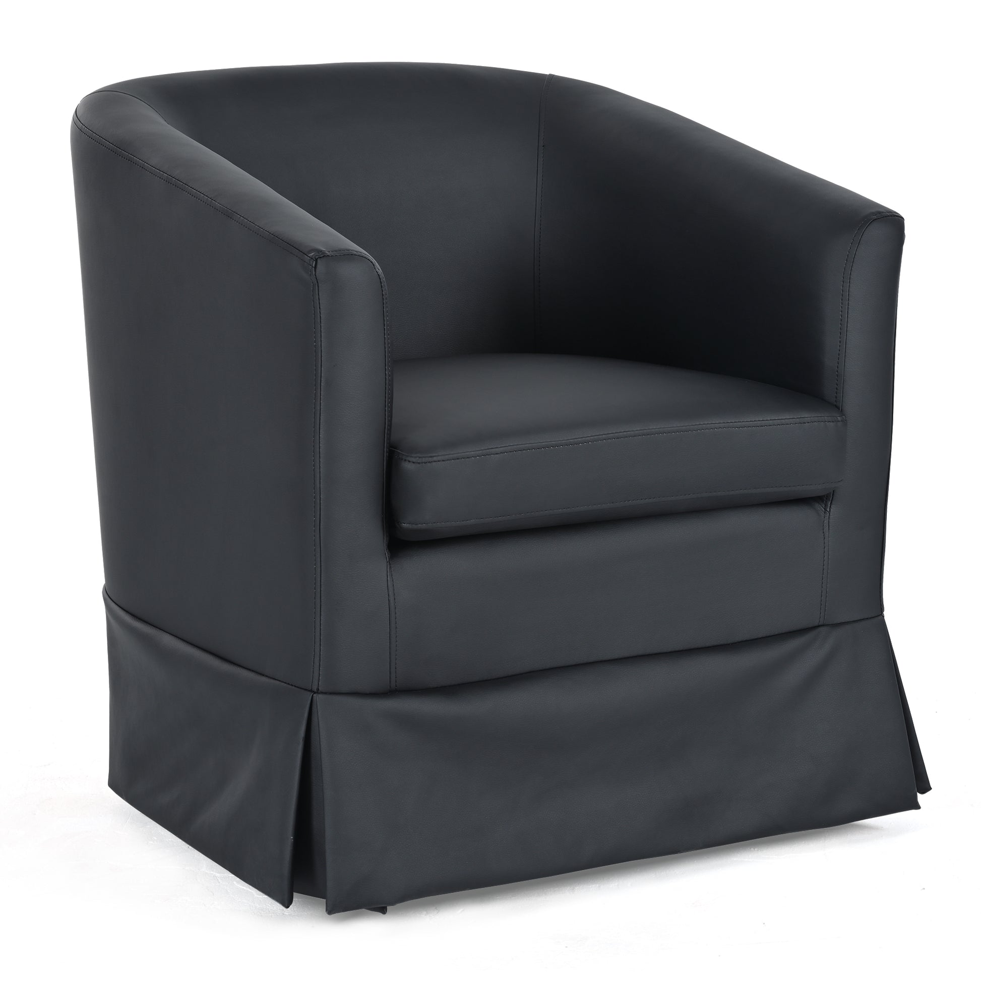 27.36" Wide Swivel Chair Black Pu Pu