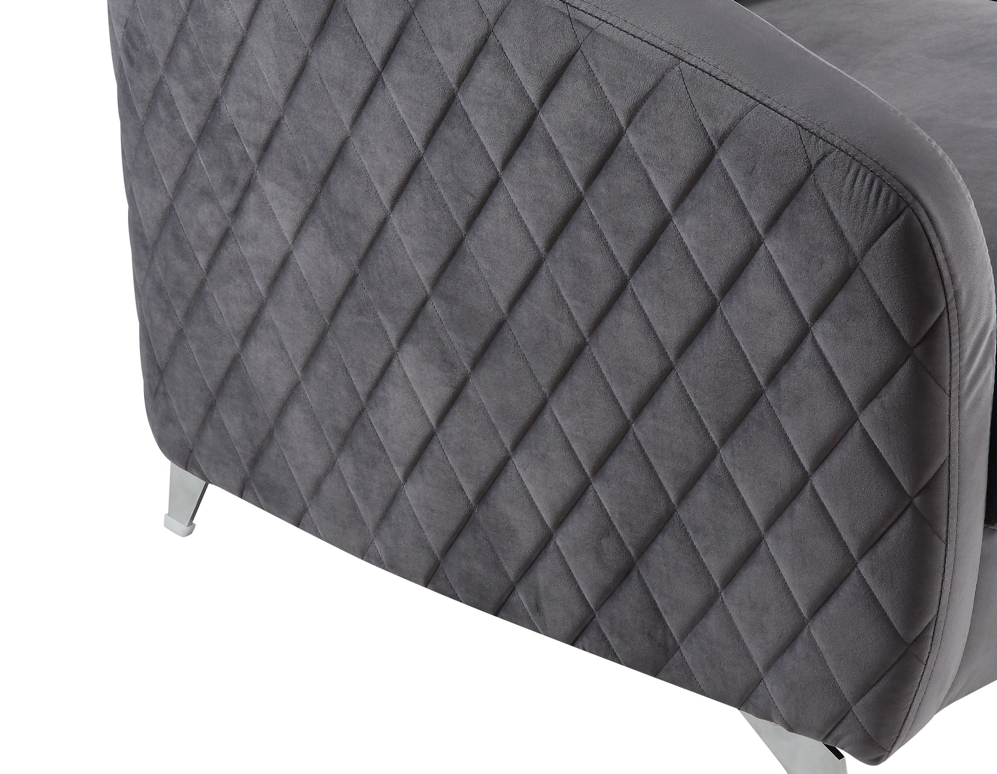 Sofia 36" Gray Velvet Modern Chic Accent Armchair Gray Velvet