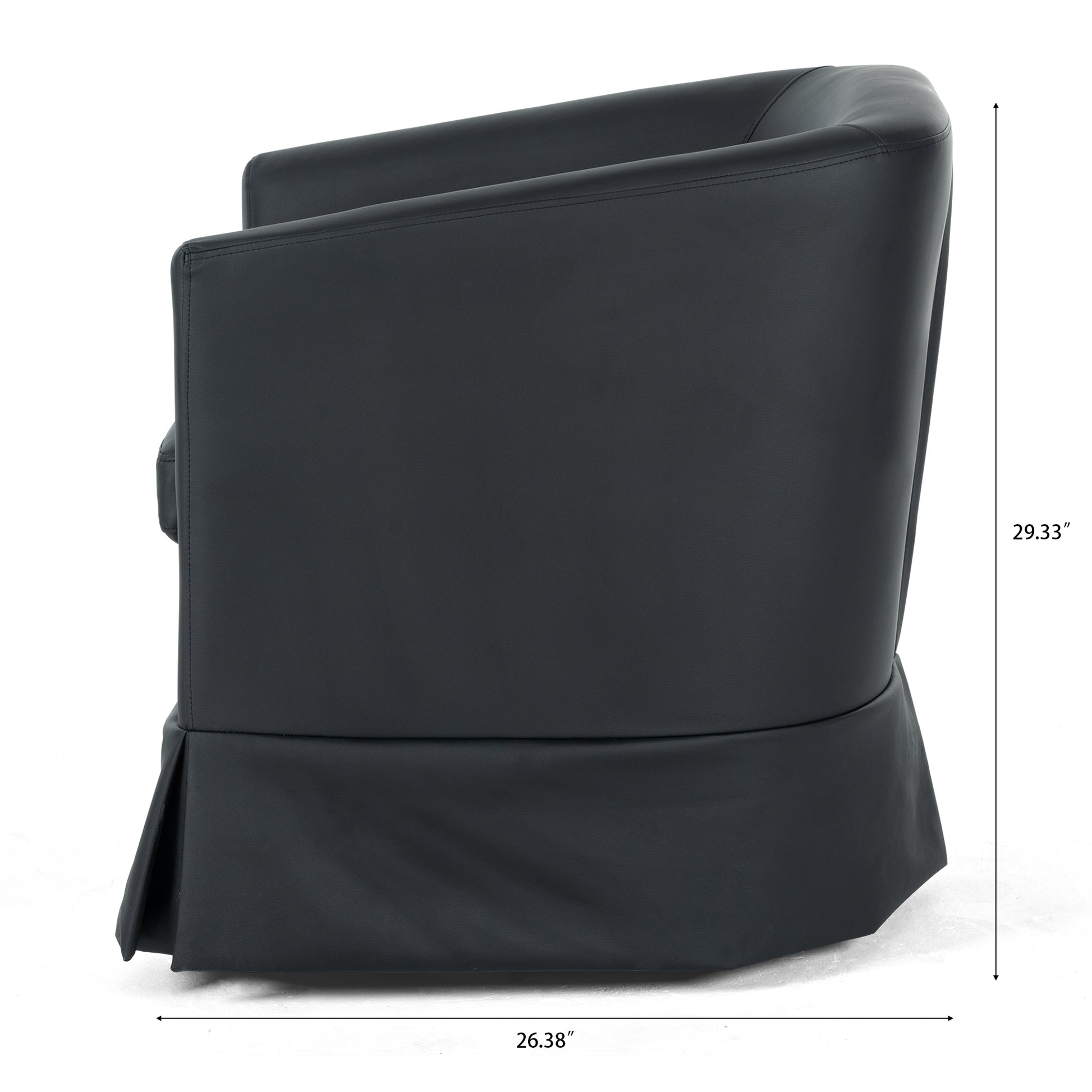 27.36" Wide Swivel Chair Black Pu Pu