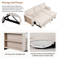 Stylish And Functional Light Chaise Lounge Sectional With Storage Rack Pull Out Bed Drop Down Table And Usb Charger Beige Beige Foam Spring