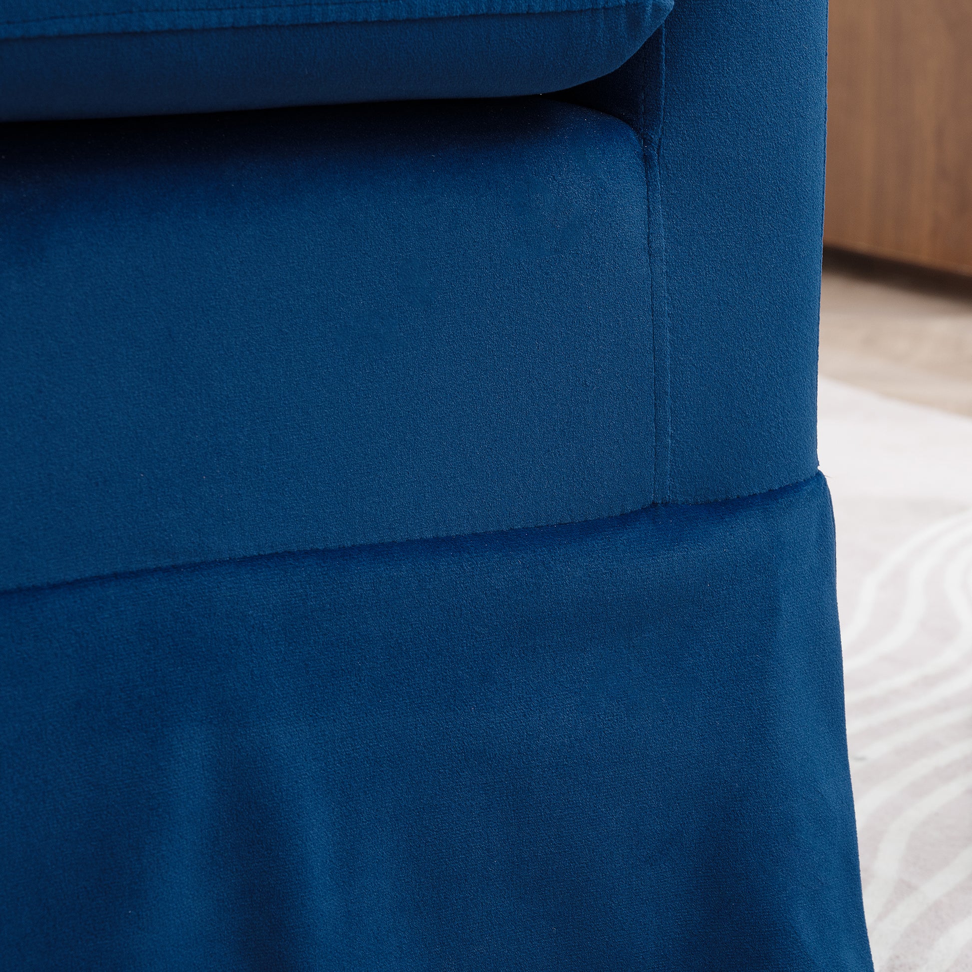 27.36" Wide Swivel Chair Blue Polyester