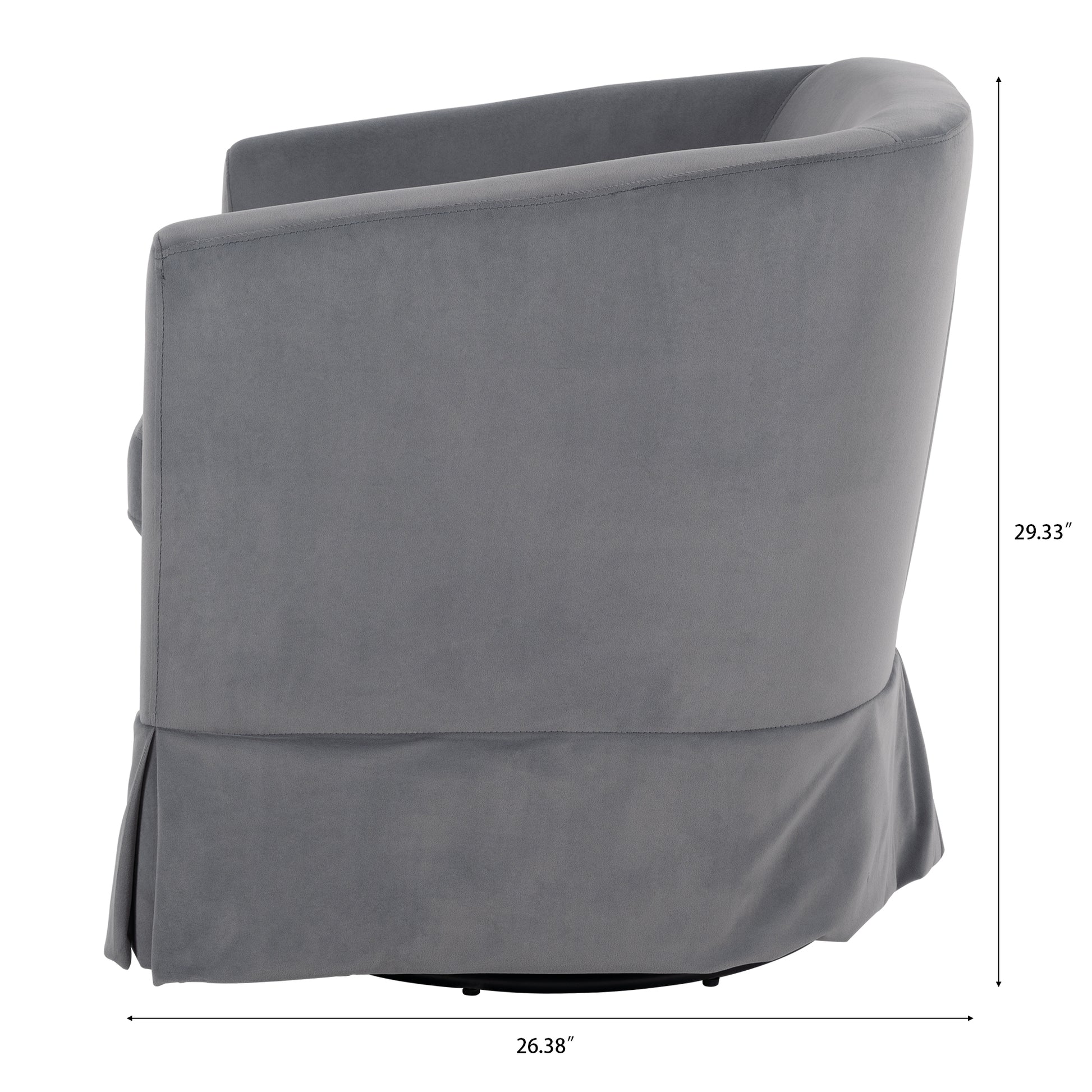 27.36" Wide Swivel Chair Gray Polyester