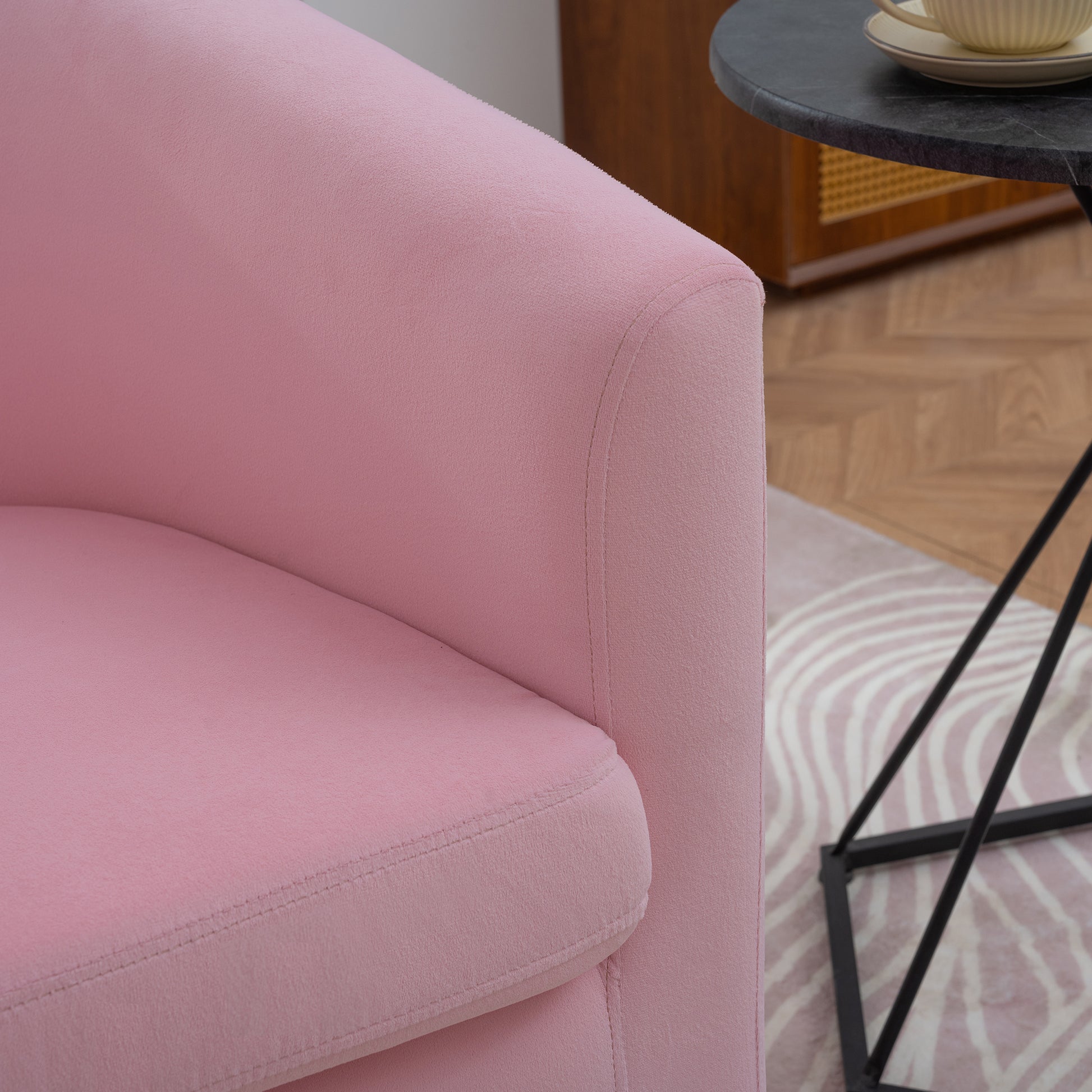 27.36" Wide Swivel Chair Pink Polyester