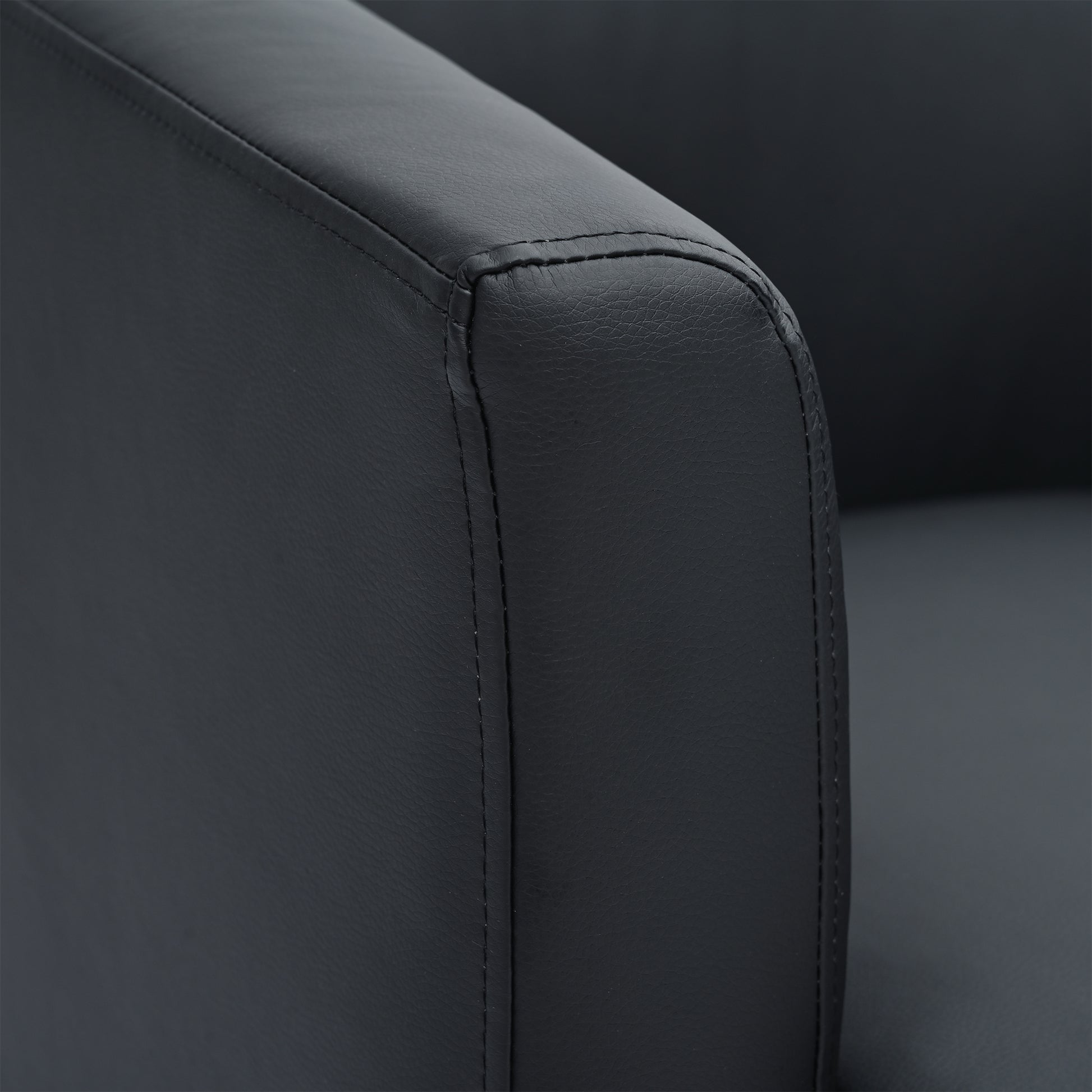 27.36" Wide Swivel Chair Black Pu Pu