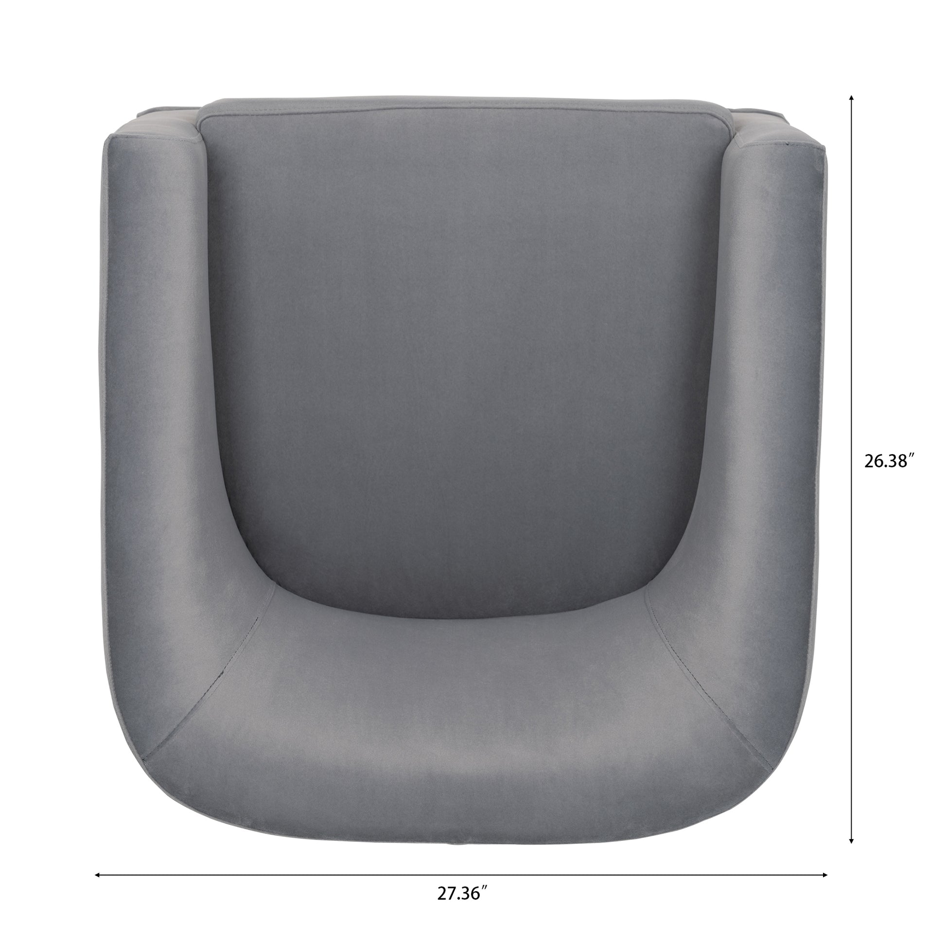 27.36" Wide Swivel Chair Gray Polyester