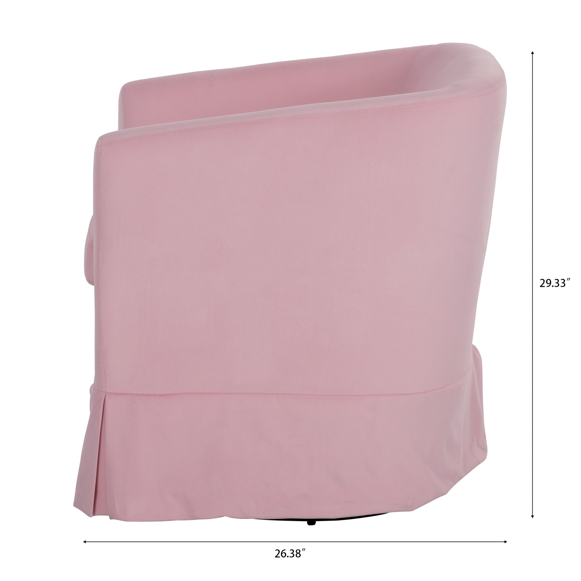 27.36" Wide Swivel Chair Pink Polyester