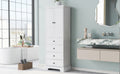 Storage Cabinet with 2 Doors and 4 Drawers for white-mdf