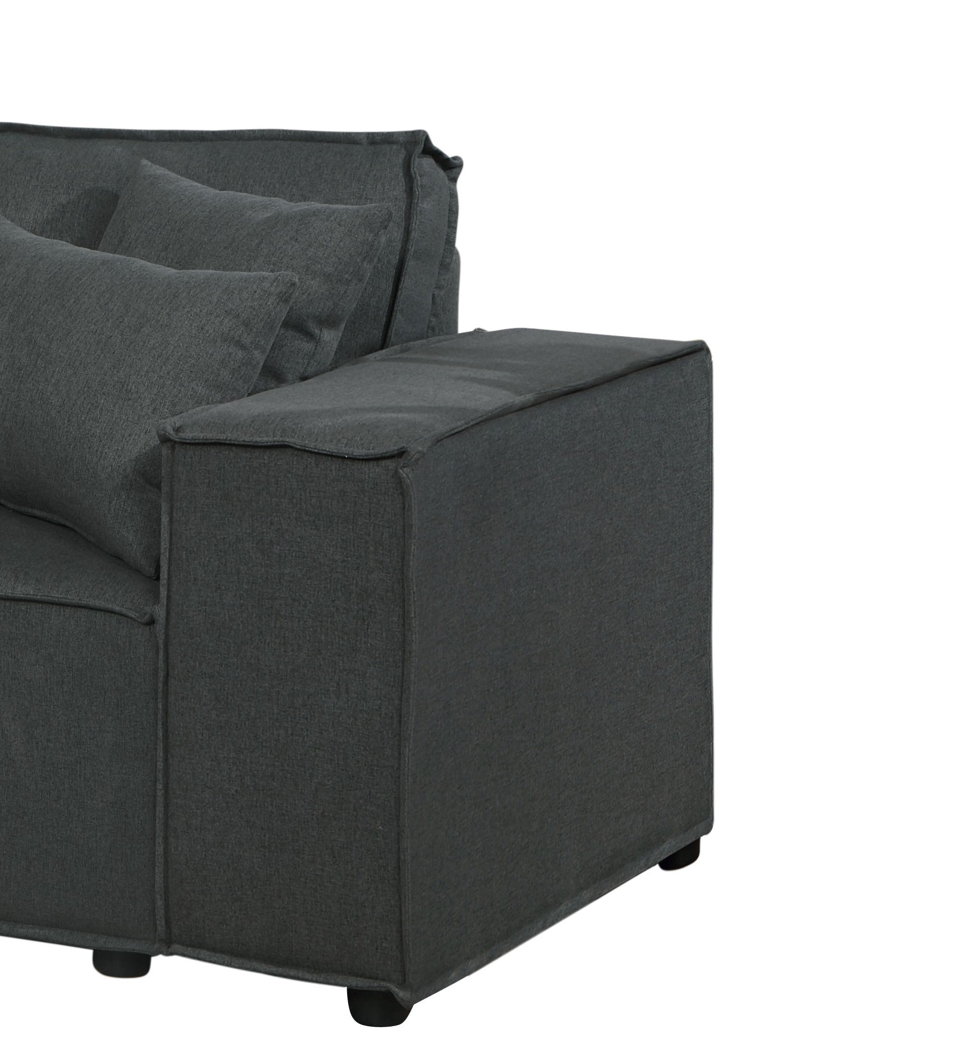 Elson 76" Loveseat In Dark Gray Linen Dark Gray Linen