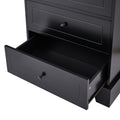 Storage Cabinet With 2 Doors And 4 Drawers For Bathroom, Office, Adjustable Shelf, Mdf Board With Painted Finish, Black Black Mdf