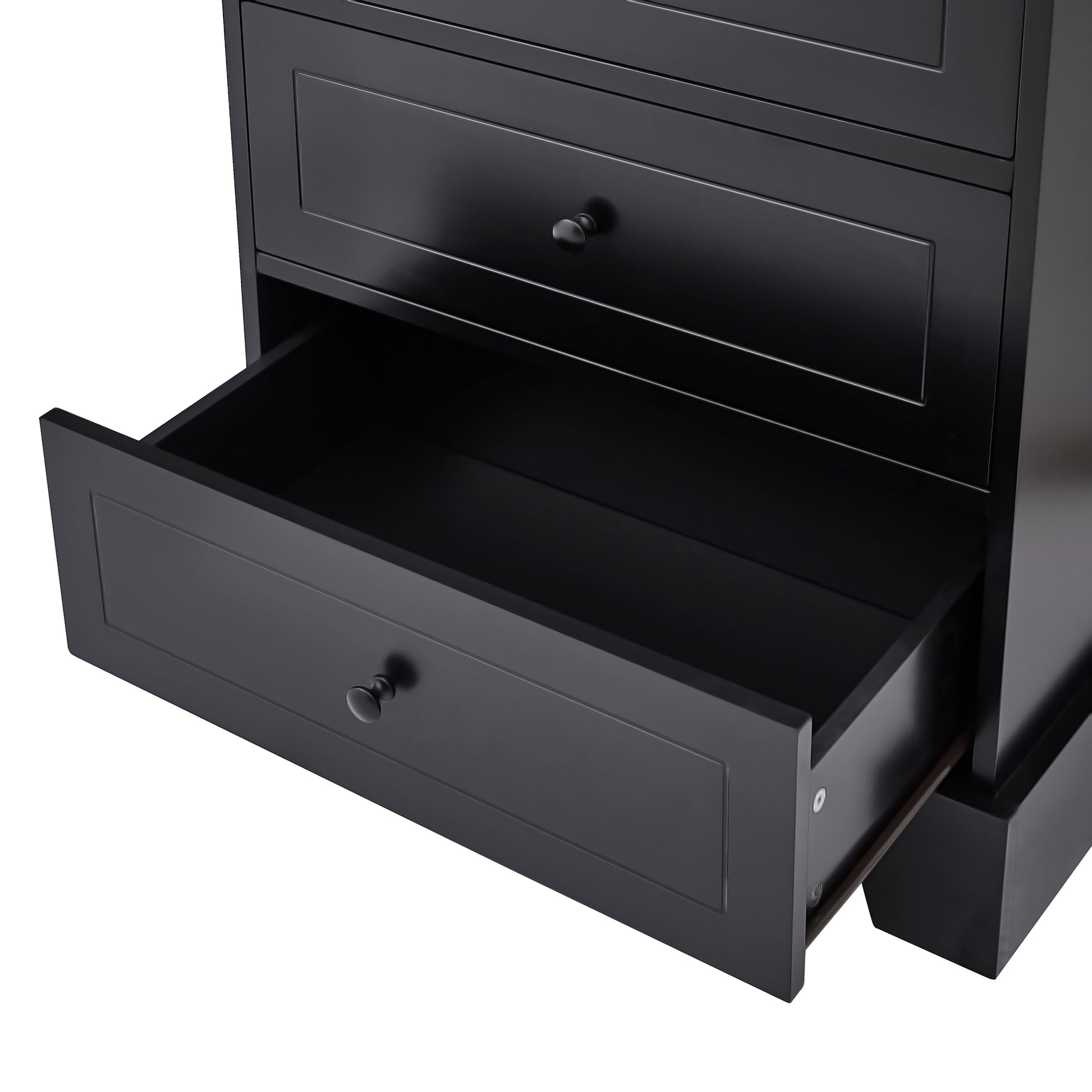 Storage Cabinet with 2 Doors and 4 Drawers for black-mdf