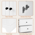 Storage Cabinet with 2 Doors and 4 Drawers for white-mdf