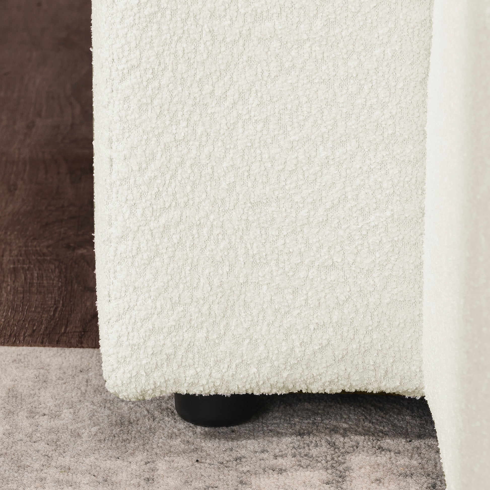 U Shape Sectional Sofa Including Two Single Seats And Two Chaises, Modular Sofa, Diy Combination, Loop Yarn Fabric, Beige Ivory Wood Medium Soft Tight Back Eucalyptus Square Arms Polyester 5 Seat