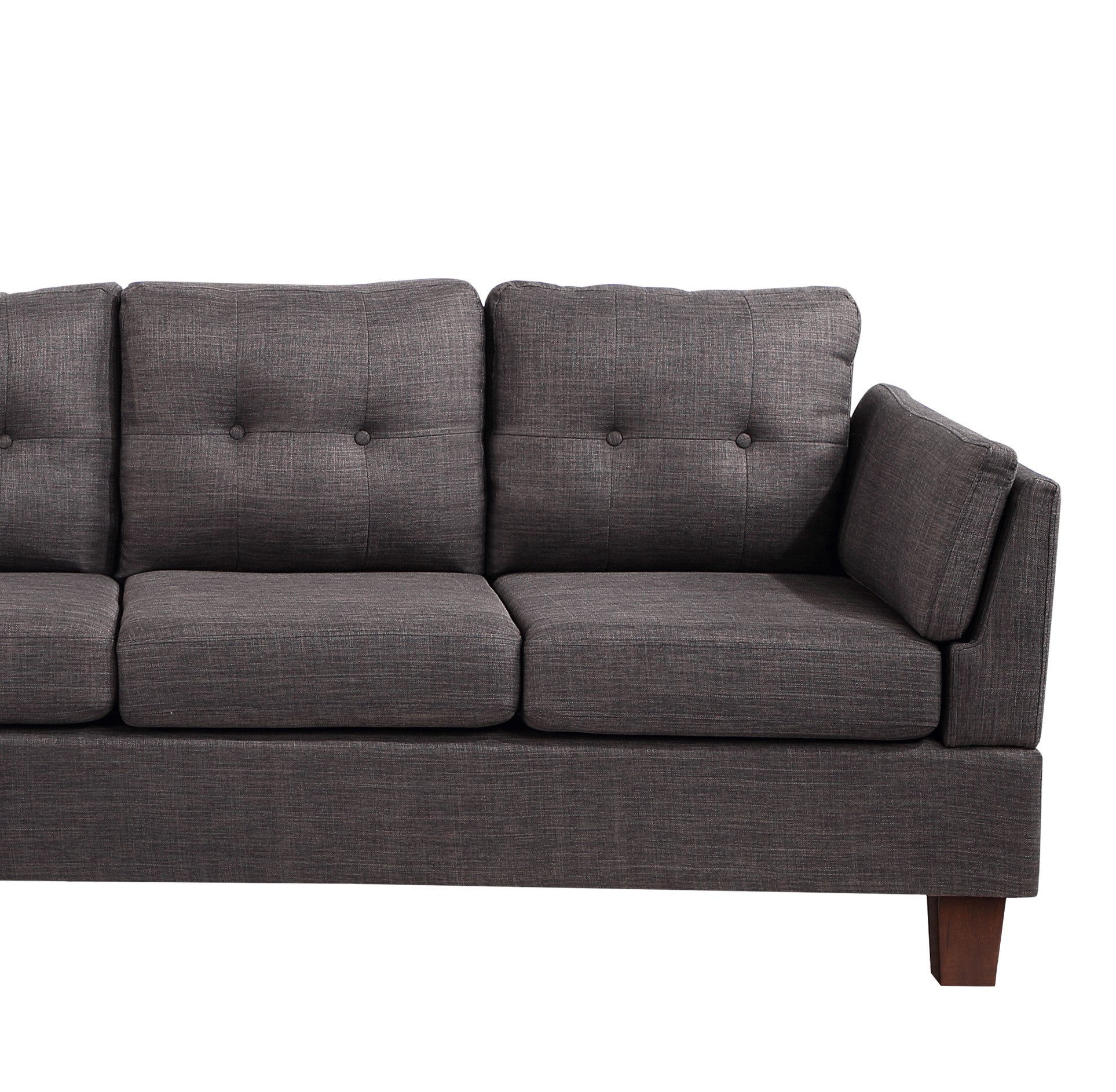 Dalia 97" Dark Gray Linen Modern Sectional Sofa With Left Facing Chaise Dark Gray Linen