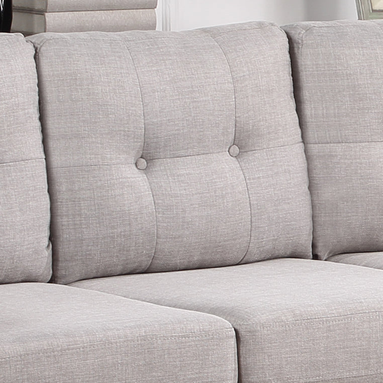 Dalia 97" Light Gray Linen Modern Sectional Sofa With Right Facing Chaise Light Gray Linen