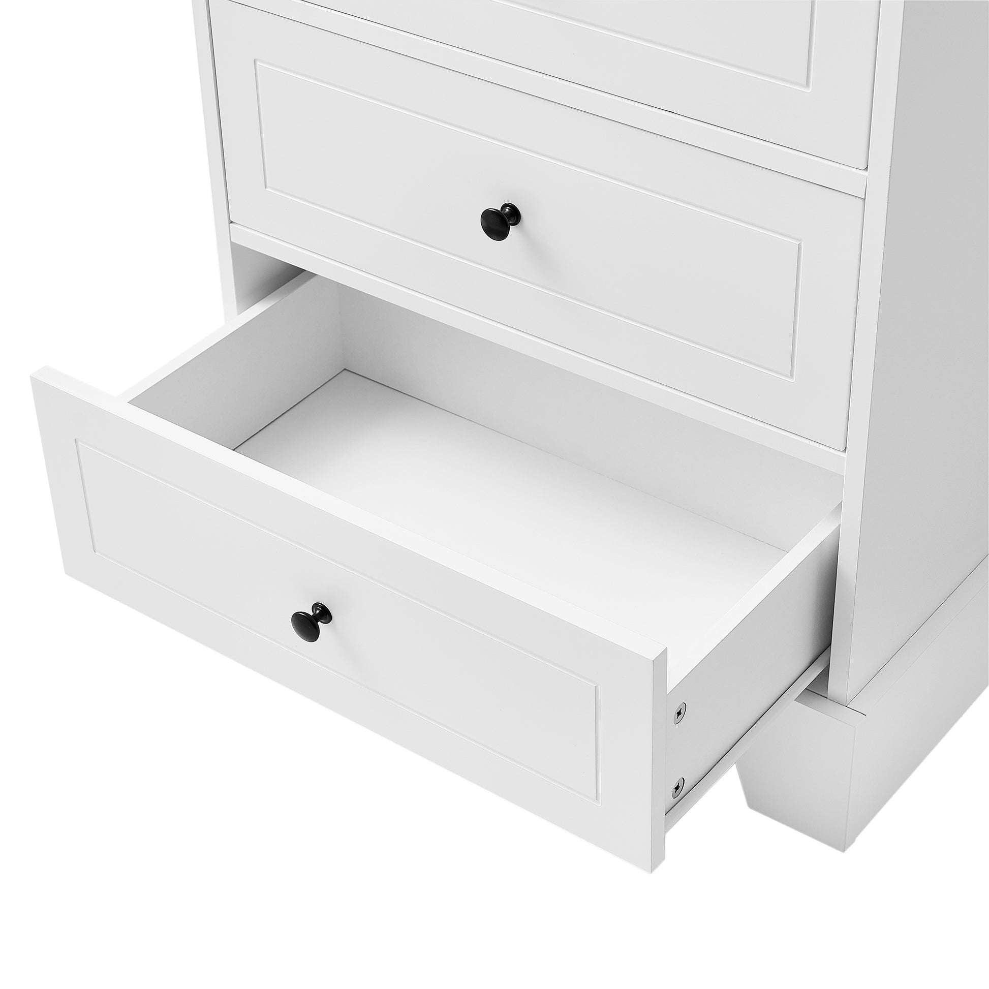 Storage Cabinet with 2 Doors and 4 Drawers for white-mdf