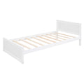 Full Size Loft Bed With A Twin Size Stand Alone Bed, Shelves,Desk,And Wardrobe White White Solid Wood