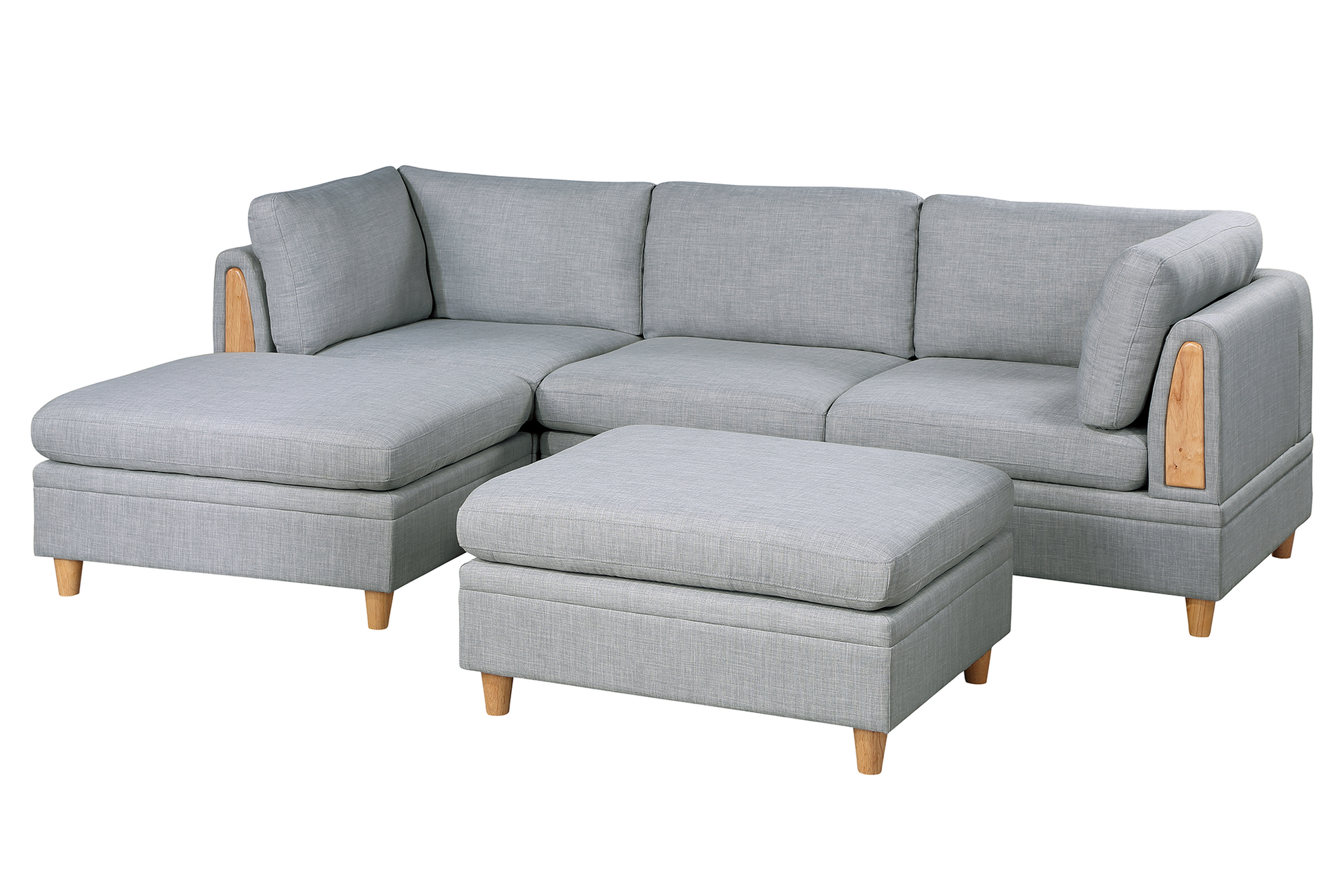 Modula Set 5Pc In Light Gray Light Gray Fabric