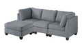 Modular Set 4Pc In Gray Gray Fabric