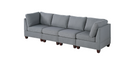 Modular Set 4Pc In Gray Gray Fabric