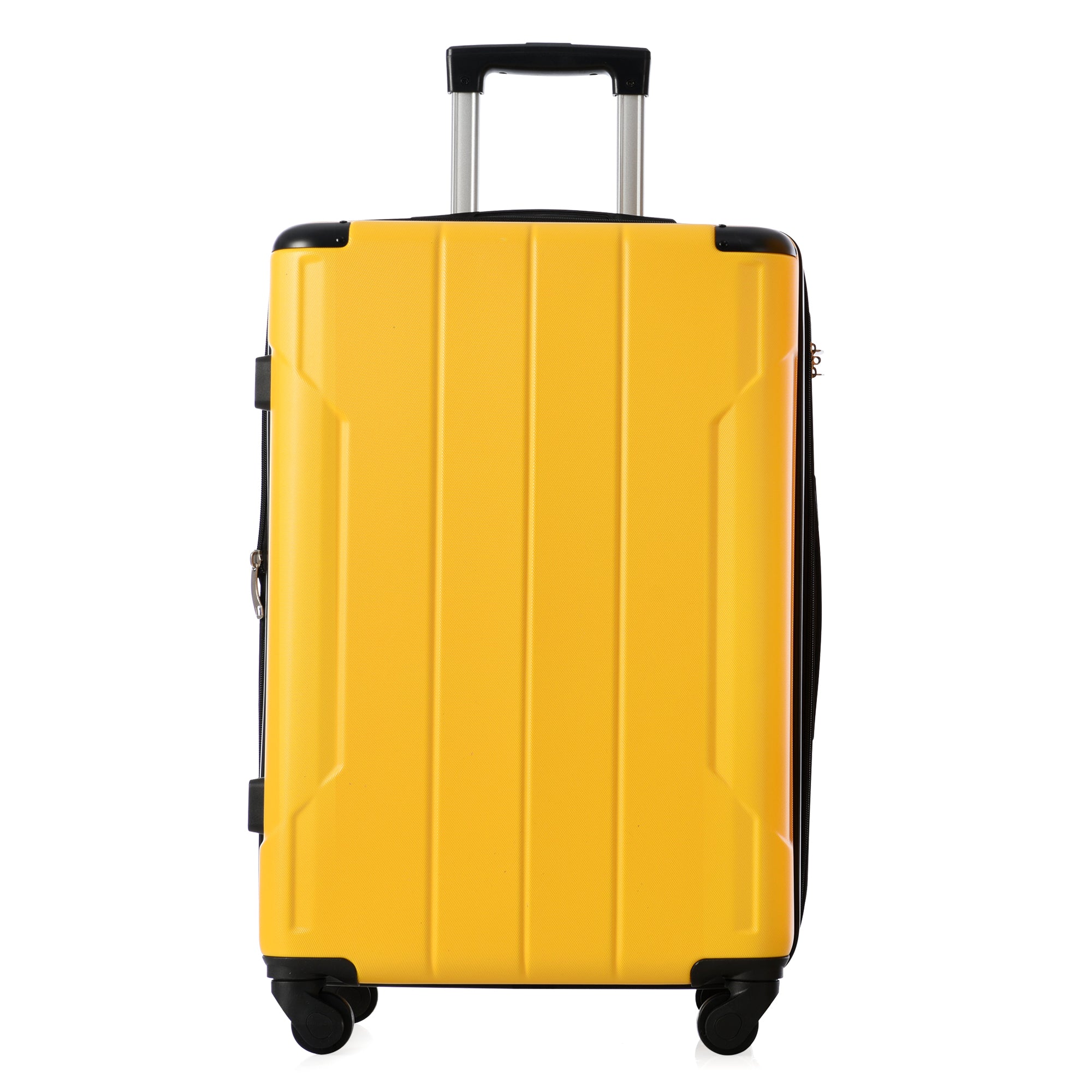 Suitcase Set 3 Piece Luggage Set Carry On Hardside yellow-abs