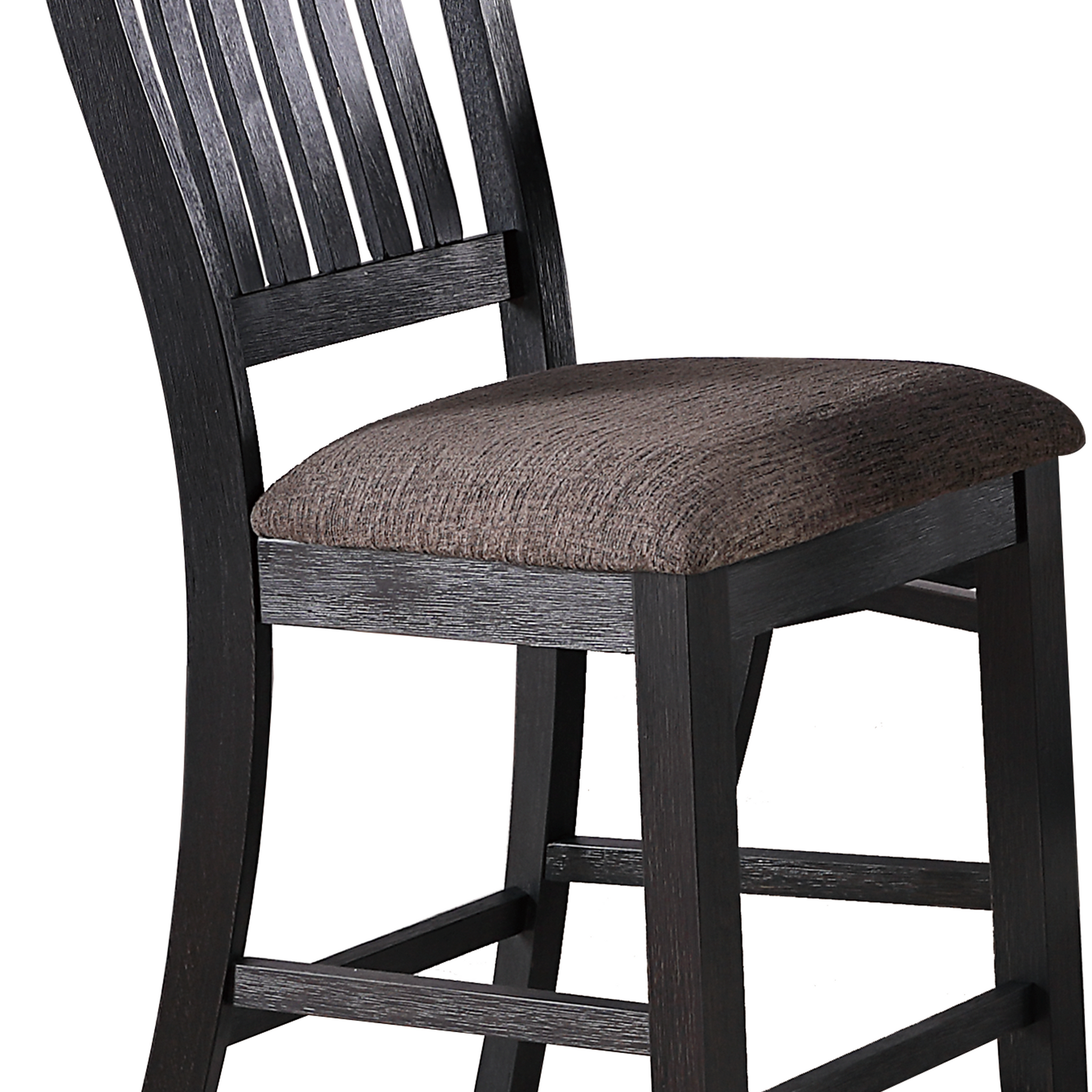 High Chair In Rustic Black Dark Gray Fabric