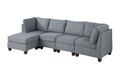 Modula Set 5Pc In Gray Gray Fabric