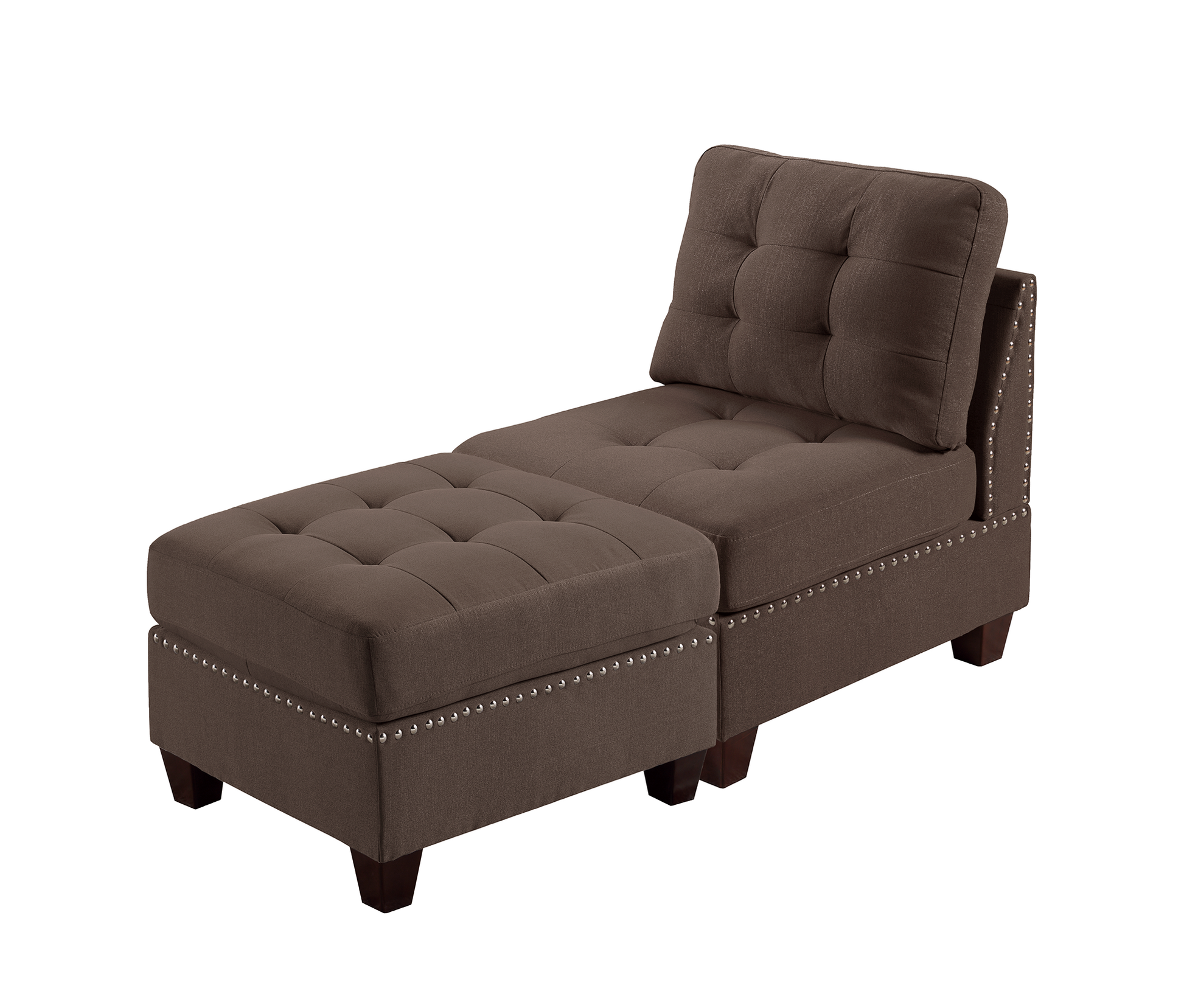 Modular Set 2Pc In Black Coffee Coffee Fabric