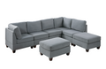 Modular Set 7Pc In Gray Gray Fabric