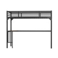 Twin Metal Loft Bed with Desk, Ladder and black-metal