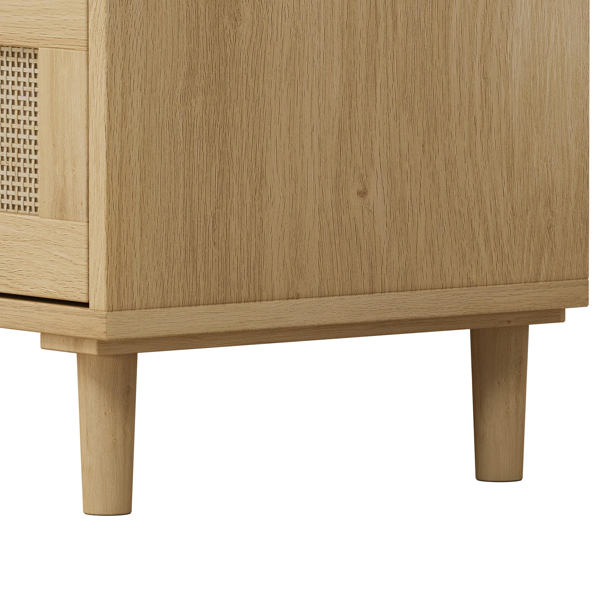 31.50"3 Drawers Rattan Storage Cabinet Rattan Drawer,For Bedroom,Living Room,Dining Room,Hallways,Oak Oak Mdf