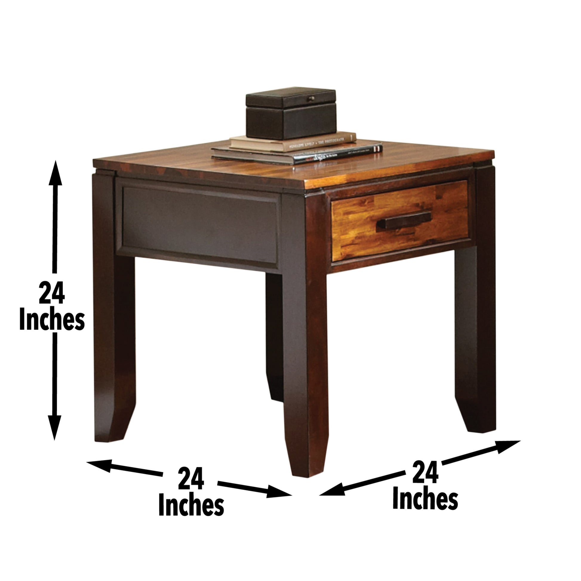 Abaco End Table Cherry Solid Wood Mdf