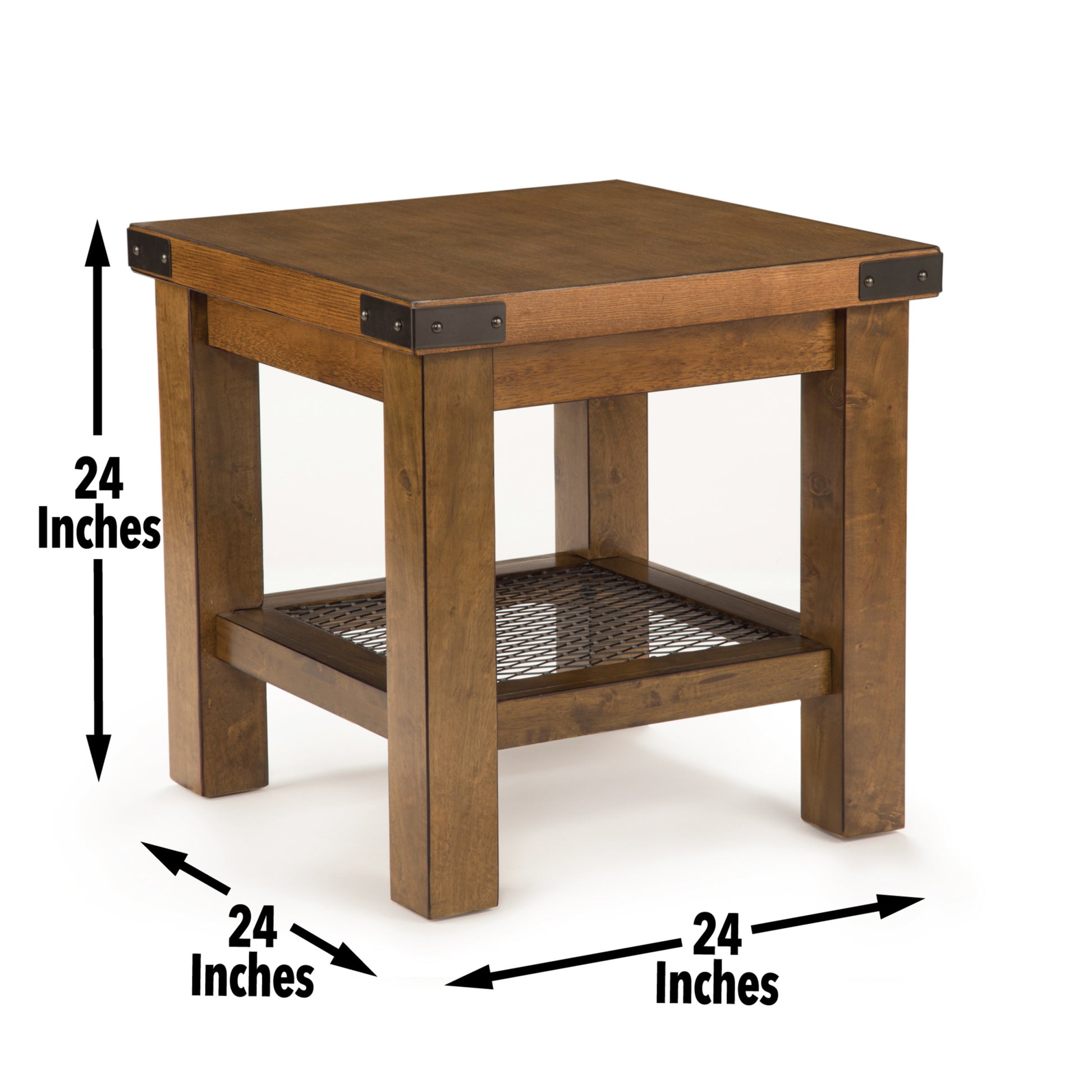 Hailee End Table Oak Solid Wood Mdf