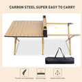 Camping Table Portable Table Folding Table with Carry natural wood-steel