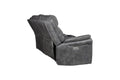 Transitional Console Loveseat Gray Faux Suede, Power Footrest, Power Headrest Concealed Cupholders, Built In Console Comfortable And Durable Design Dark Grey Fabric