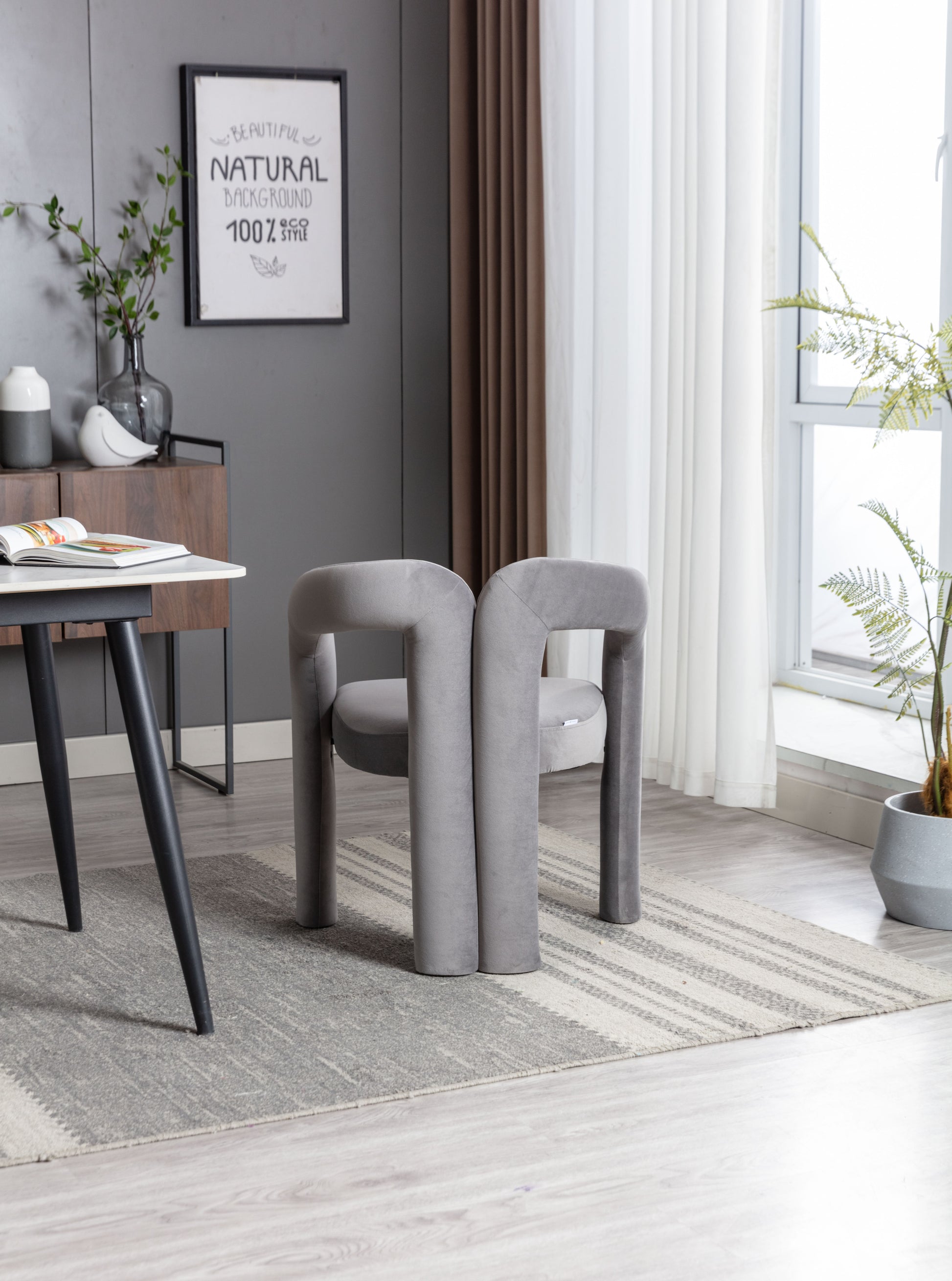 Coolmore Contemporary Designed Velvet Fabric Upholstered Accent Dining Chair Barrel Side Chairs Kitchen Armchair For Living Room Set Of 2 Gray Velvet Gray Foam Velvet