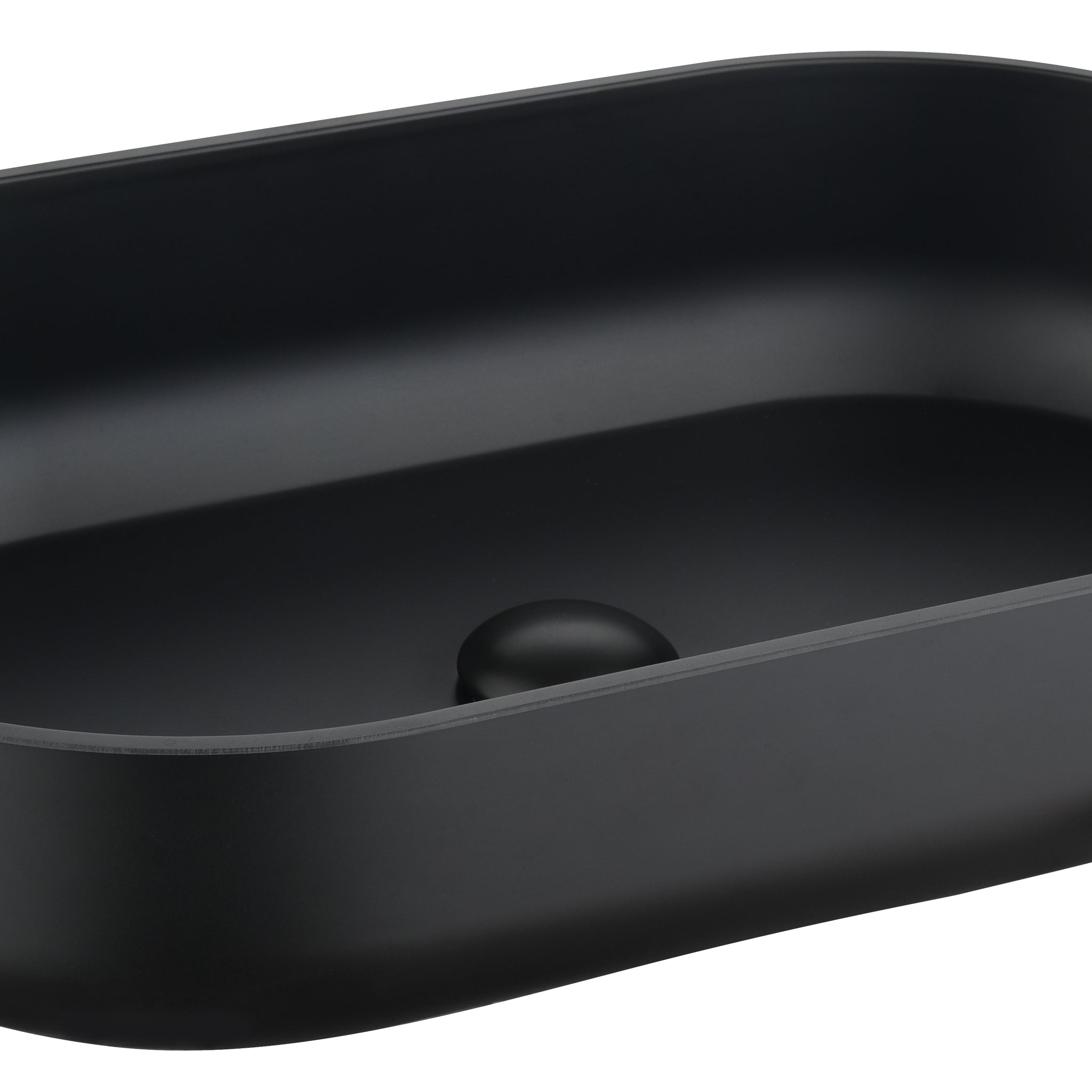 24*14*5.5 Matte Shell Bathroom Sink Matte Black Abs