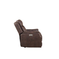 Compact Dual Power Recliner Contemporary Styling, Walnut Power Footrest, Power Headrest, Usb Charging Walnut Foam Fabric