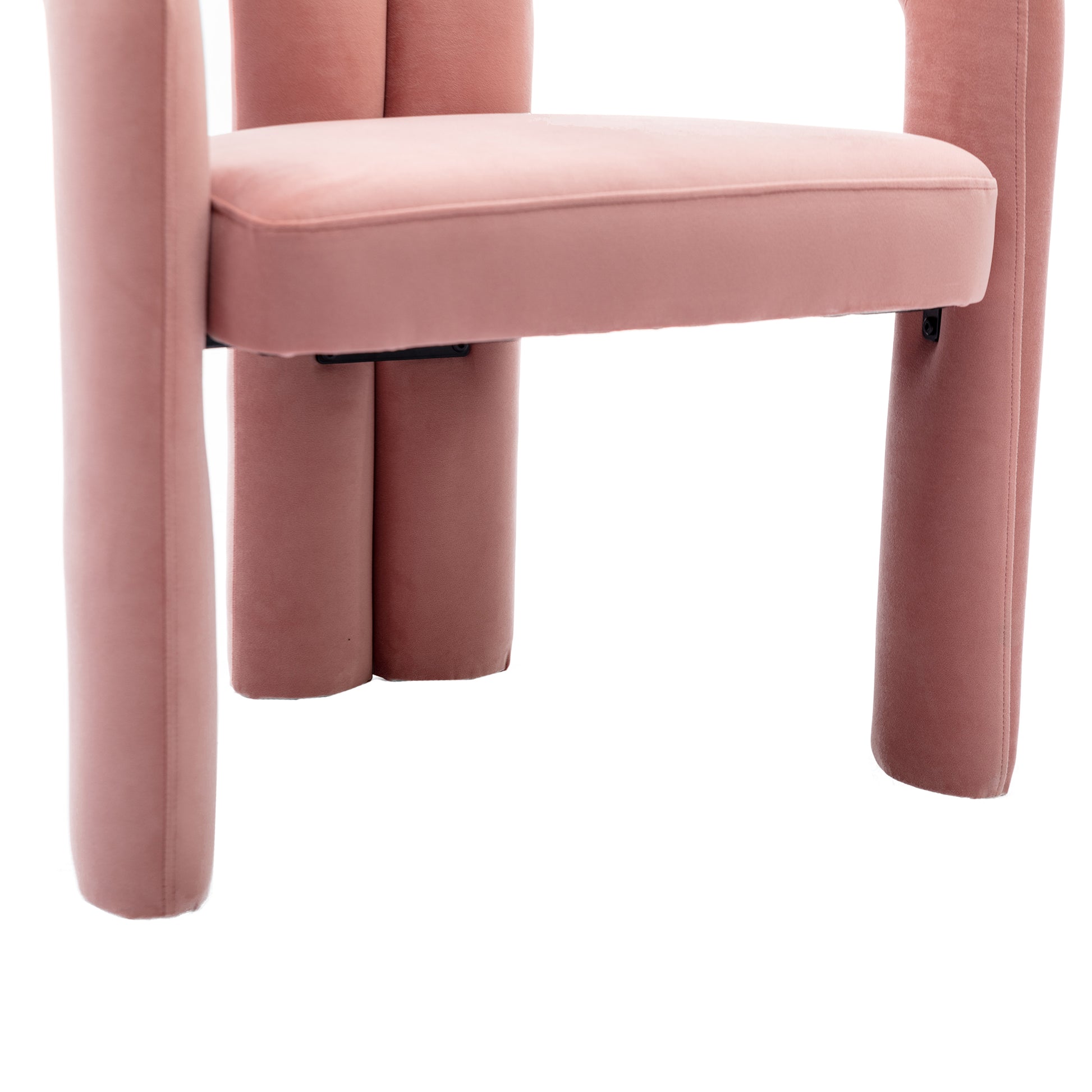 Coolmore Contemporary Designed Velvet Fabric Upholstered Accent Dining Chair Barrel Side Chairs Kitchen Armchair For Living Room Set Of 2 Pink Velvet Pink Foam Velvet