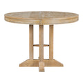 Farmhouse Dining Table Extendable Round Table For Kitchen, Dining Room Natural Wood Wash Natural Wood Wash Solid Wood Mdf